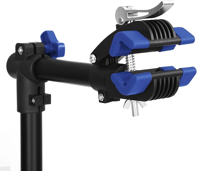 Bike Repair Stand with Quick Release Bicycle Maintenance Rack Bike Workstand Height Adjustable and Portabl with Tool Tray Extensible Bike Repair Rack for Road & Mountain Bikes