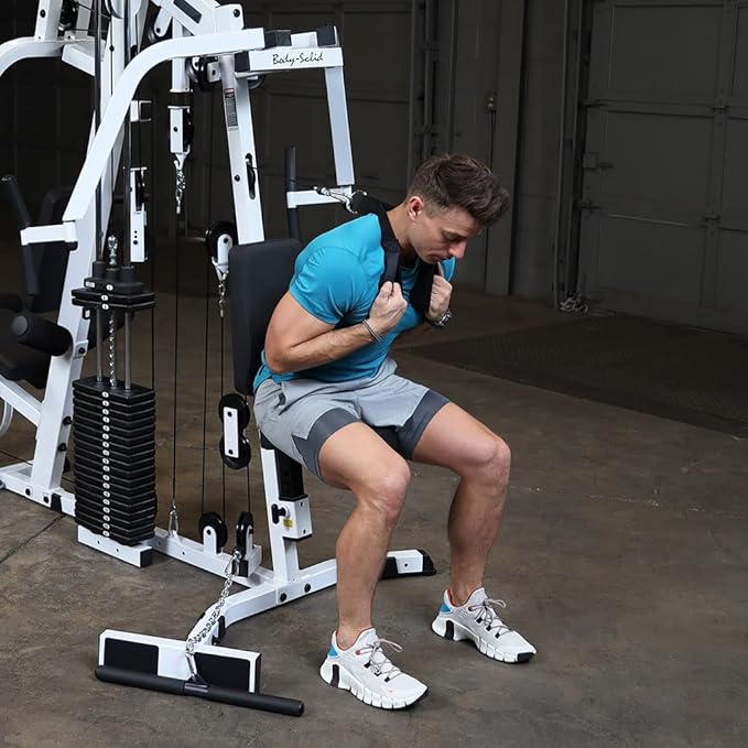 Body-Solid (EXM2500LPS) Multi-Station Home Gym Machine, Arm & Leg Strength Training Functional Exercise Workout Station, 210lbs. Weight Stack with Leg Press