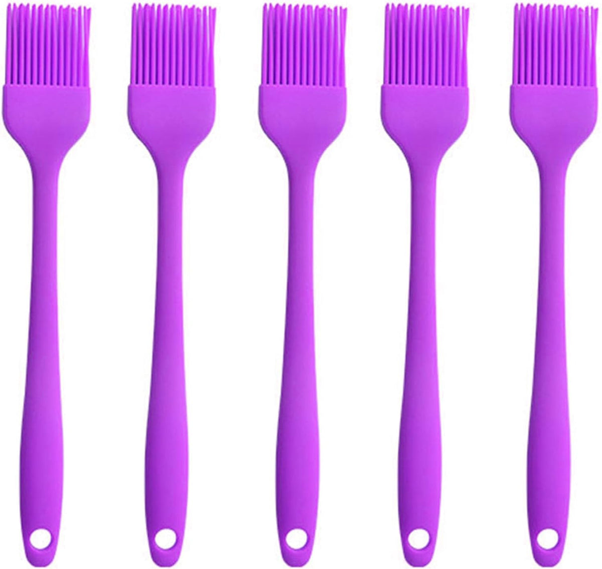 Silicone brush, Oil Brush for BBQ Kitchen Cooking Baking and Grilling(5 PCS,Purple)