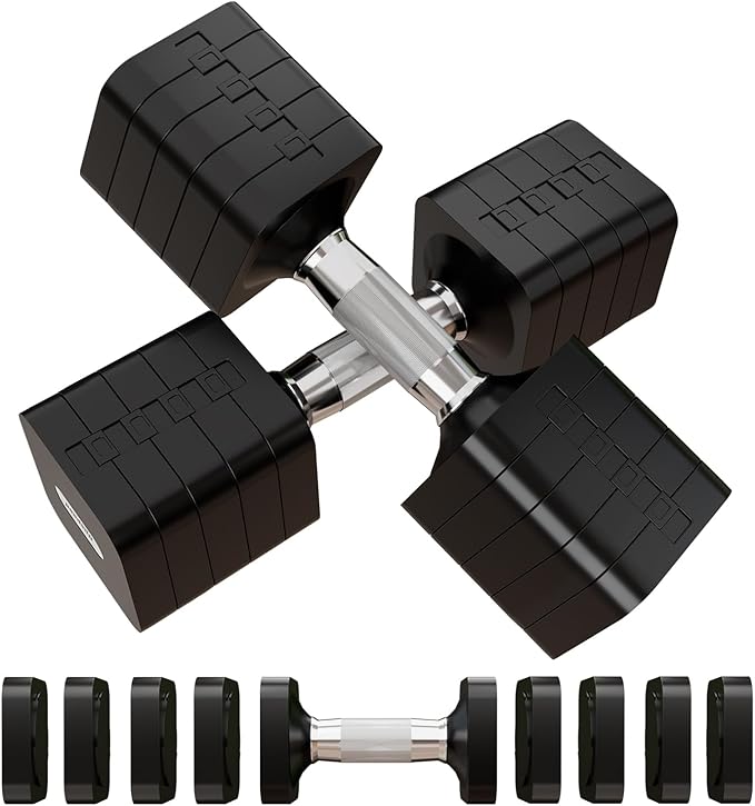 15LB 20LB 50LB Adjustable Dumbbell Set Free Weights Dumbbells Set for Women Men Hand Weights Sets Adjust Dumbbell Weight Sets for Home Gym Exercise Workout Strength Training Equipments