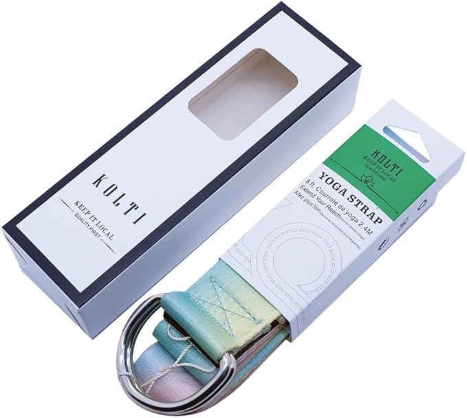 Yoga Exercise Adjustable Straps 8FT with Durable D-Ring for Pilates & Gym Workouts | Hold Poses, Stretch, Improve Flexibility & Maintain Balance