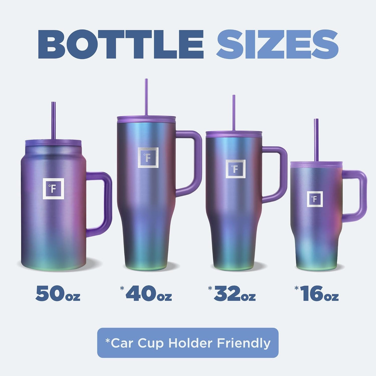IRON °FLASK Co-Pilot Insulated Mug w/Straw & Flip Cap Lids - Cup Holder Bottle for Hot, Cold Drink - Leak-Proof- Water, Coffee Portable Travel Tumbler - Sage, 40 Oz