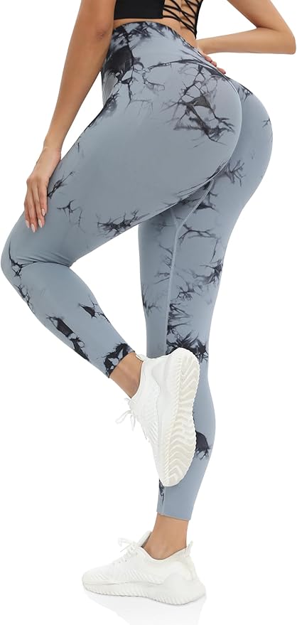 DIBAOLONG Womens High Waist Yoga Pants Cutout Ripped Tummy Control Workout Running Yoga Skinny Leggings