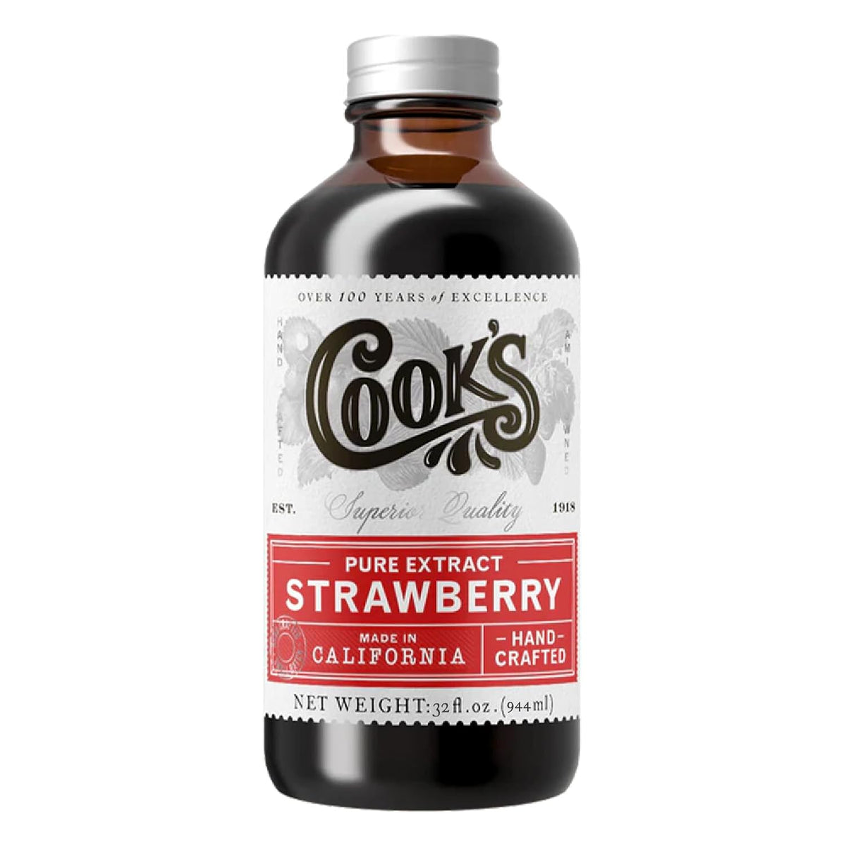 Cook's, Strawberry Extract for Baking, Preserves, Syrup, Cookies, Cakes, 32 oz