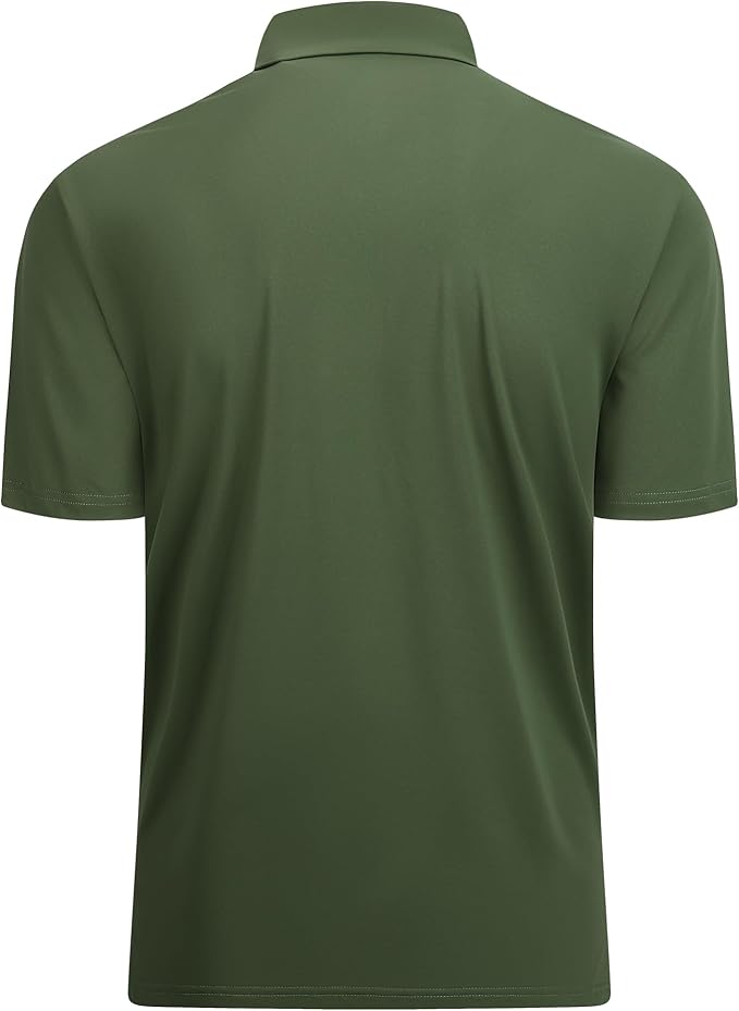 Alex Vando Mens Golf Shirt Moisture Wicking Quick-Dry Solid Short Sleeve Polo Shirts for Men