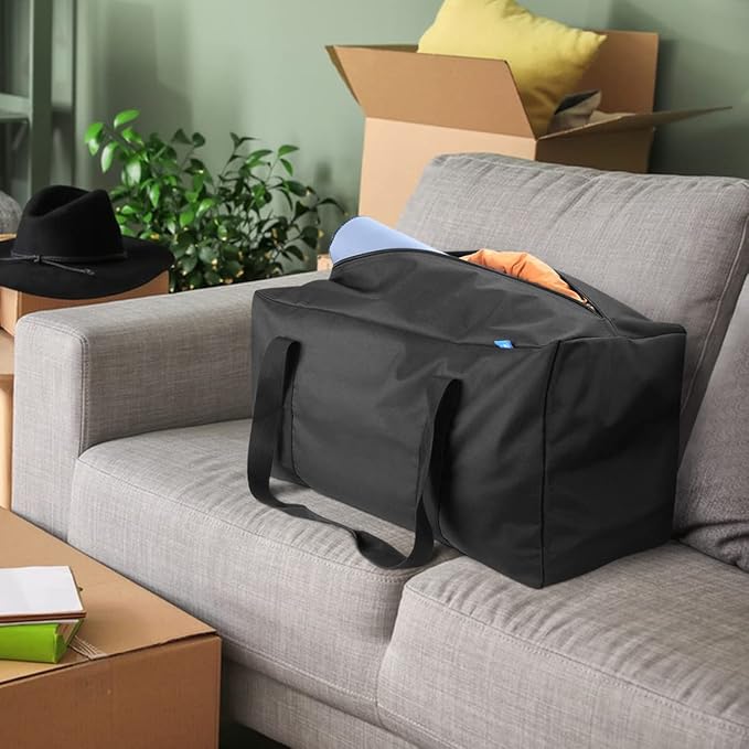 COOLBEBE 24" Sports Duffle Bag - 53L Travel Duffel Tote Bag with Upgrade Zipper Weekender Overnight, Durable & Water Resistant, Camping duffle (24” x 12” x 12”, Black)