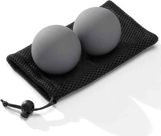 Massage Lacrosse Balls for Myofascial Release,Yoga Deep Tissue Massage,Trigger Point Therapy and Foot Plantar Fasciitis,Muscle Soreness Massager Ball (2 Packs) (Grey)
