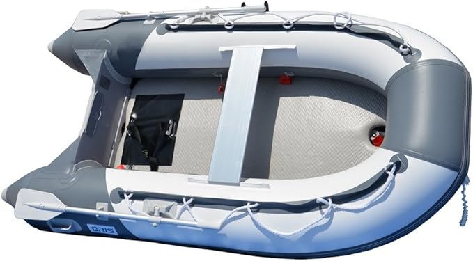 BRIS 8.2 Ft Inflatable Boat Inflatable Pontoon Dinghy Raft Tender Boat with Air-Deck Floor