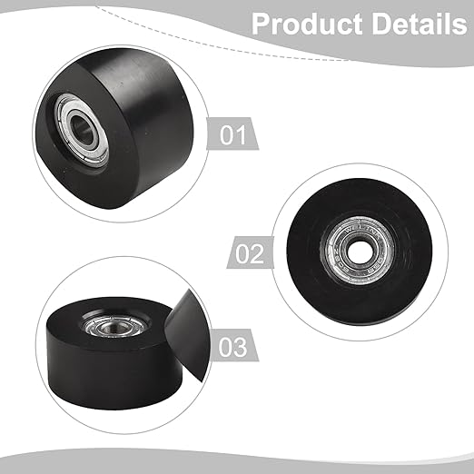 4 Pieces Fitness Trolley Seat Rail Rollers for Water Resistance Rowing Machine, Nylon Steel Cushion Moving Wheel, Row Machines Part Replacement for Home Gym Fitness Equipment