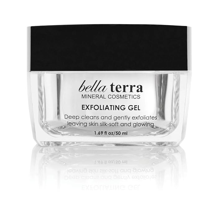 Bellaterra Cosmetics Mineral Exfoliating Gel – Gentle Cleansing, Vegan, Paraben-Free, 1.69 Fl Oz, Soft & Glowing Skin