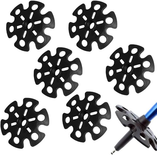 6 pcs Removable Mud Ski Basket Trekking Pole Snowflake Basket,Removable Mud Ski Basket Replacement Accessory for Hiking Poles