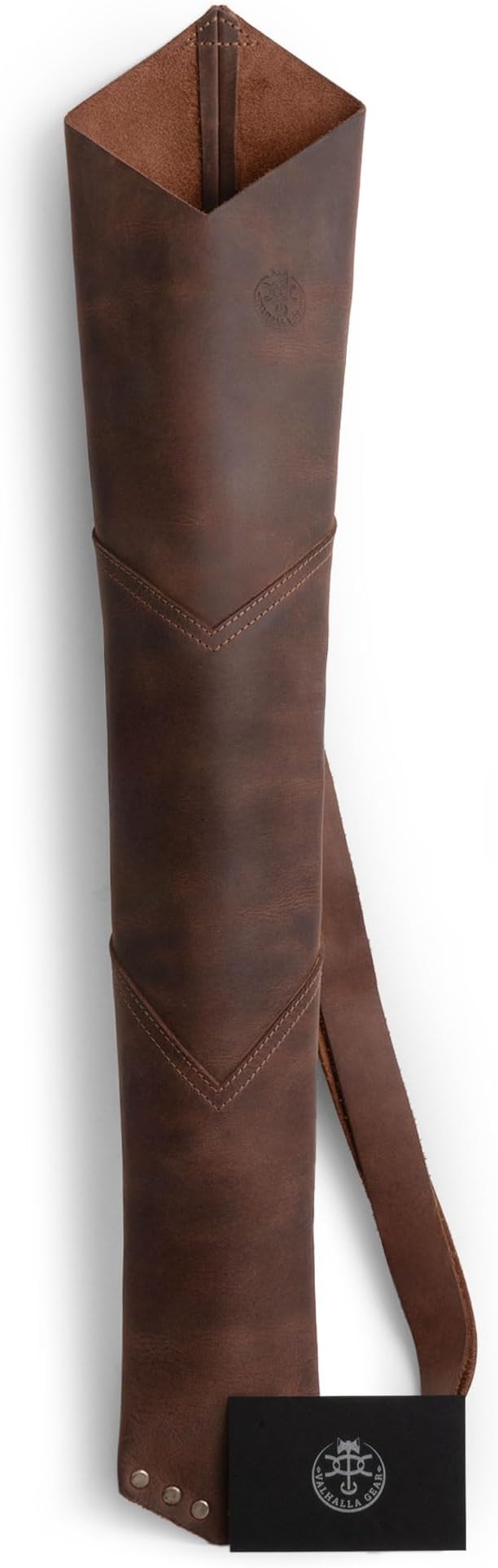 Back Arrow Archery Quiver, Vintage Holder for Shooting Practice, Training, Full Grain Leather, Handmade Archer Accessories, Bourbon Brown