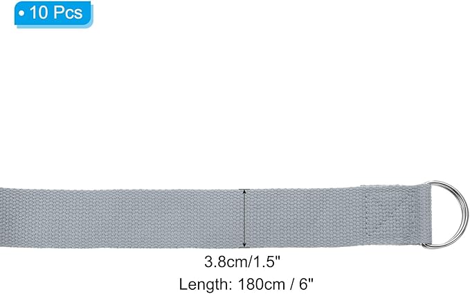 PATIKIL Yoga Strap for Stretching, Cotton Yoga Belt with Adjustable Metal D-Ring Buckle Stretch Band for Fitness Pilates