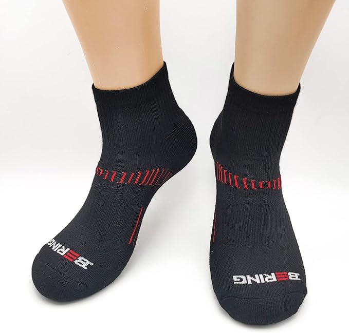 BERING Men's Athletic Ankle Socks Cushioned Quarter Running (6 Pairs)