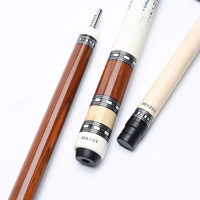 2-Piece Pool Cue Stick + Pool Cue Case with Carbon Extension