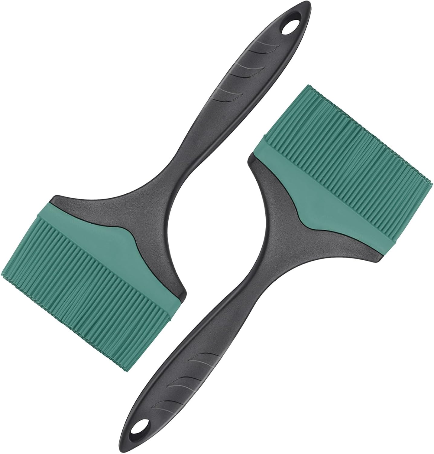 Large Silicone Grill Basting Brush - 3.95inch Extra Wide Silicone Basting Brush for Grilling,Heat Resistant Brushes Spread Oil Butter Sauce for Cooking Baking BBQ,Dishwasher Safe（Green 2）