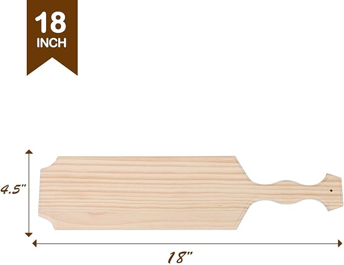 BATTIFE 18Inch Sorority and Fraternity Paddles 2Pack, Unfinished Pine Wood Paddle for Greek, Frat Solid Wooden Paddle