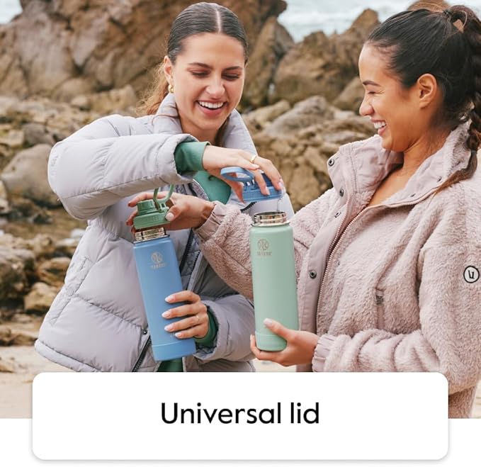 Takeya Actives Water Bottle with Spout Lid - Bottle with Double Stainless Steel Insulation - Dishwasher Safe & BPA-Free - Bottle with Spout Lid & Removable Bumper - 32 oz, Cucumber