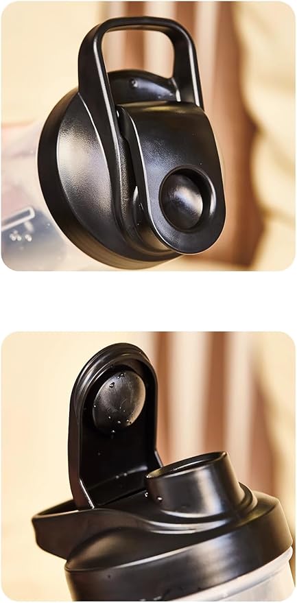 CHNLML Protein Shaker Bottle 400ML/16Oz w. Shaker Ball for Protein Shake, Shaker Bottle with Mixing Ball, Leak-Proof, BPA-Free, for Gym, Workout, Juice Mixer (Black/Clear, 16Oz-400ML-1Bottle)