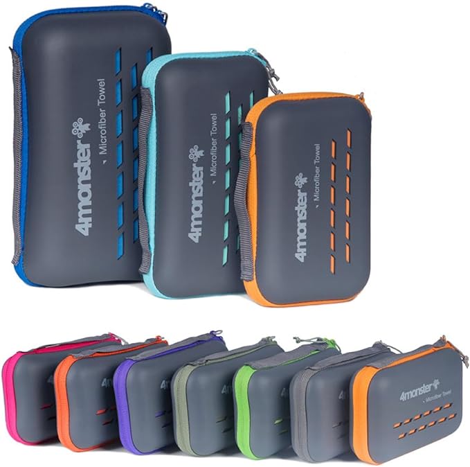 4Monster Camping Towels Super Absorbent, Fast Drying Microfiber Travel Towel, Quick Dry Ultra Soft Compact Gym Towel for Swimming Beach Hiking Yoga Travel Sports Backpack (71.00" x 35.00", Army Green)