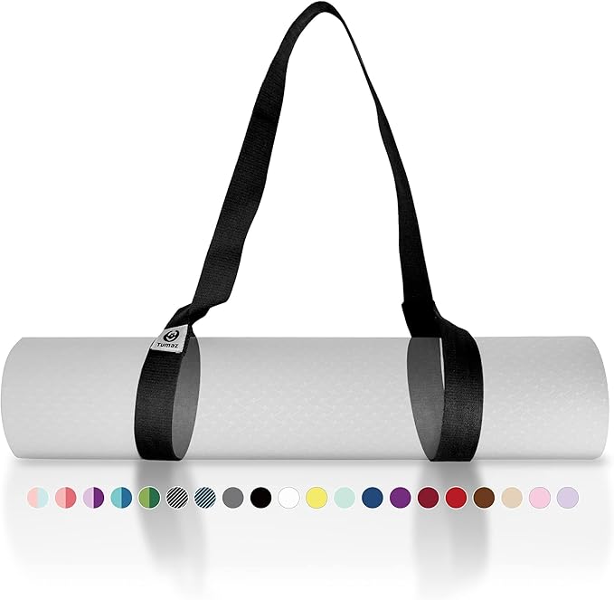 Tumaz Yoga Mat Strap [MAT NOT Included] (2 Sizes) with Extra Thick & Comfy Delicate Texture, Adjustable Yoga Mat Carrier