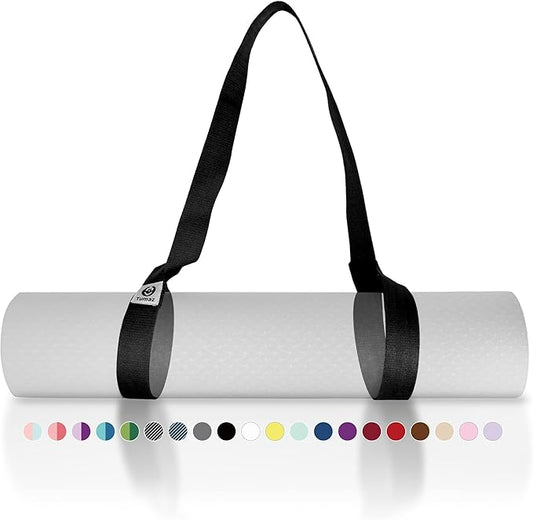 Tumaz Yoga Mat Strap [MAT NOT Included] (2 Sizes) with Extra Thick & Comfy Delicate Texture, Adjustable Yoga Mat Carrier