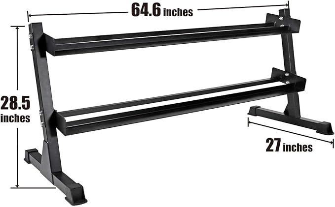 WF Athletic Supply Rubber Coated Hex Dumbbell Set, Multiple Choices Available - Dumbbells with Rack Stand and Mat, or Dumbbells Only (200/550/1200/2100/3000 LB)