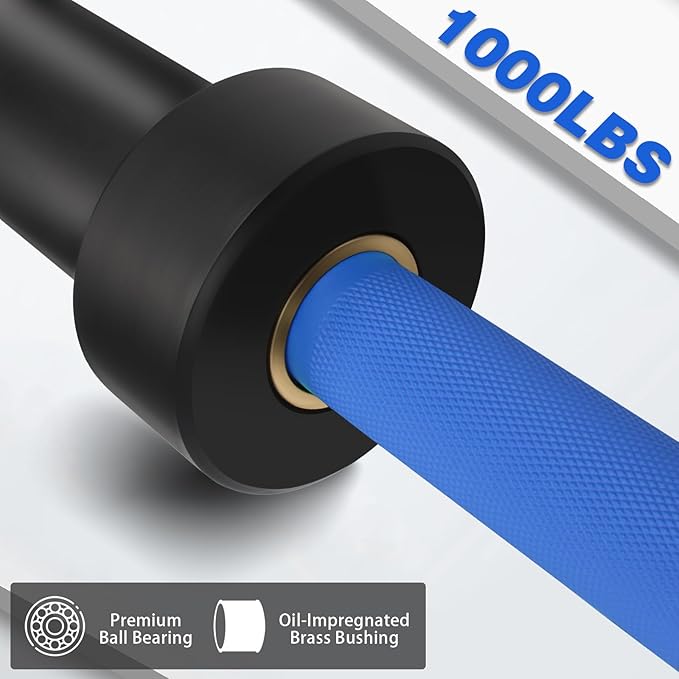 7ft Olympic Barbell for Strength Training and Olympic Weightlifting, 500 700 1000LBS Capacity Available, 2 Inch Bar for Squats, Home Gym Fitness Equipment, Bench Press, Deadlift,Powerlifting