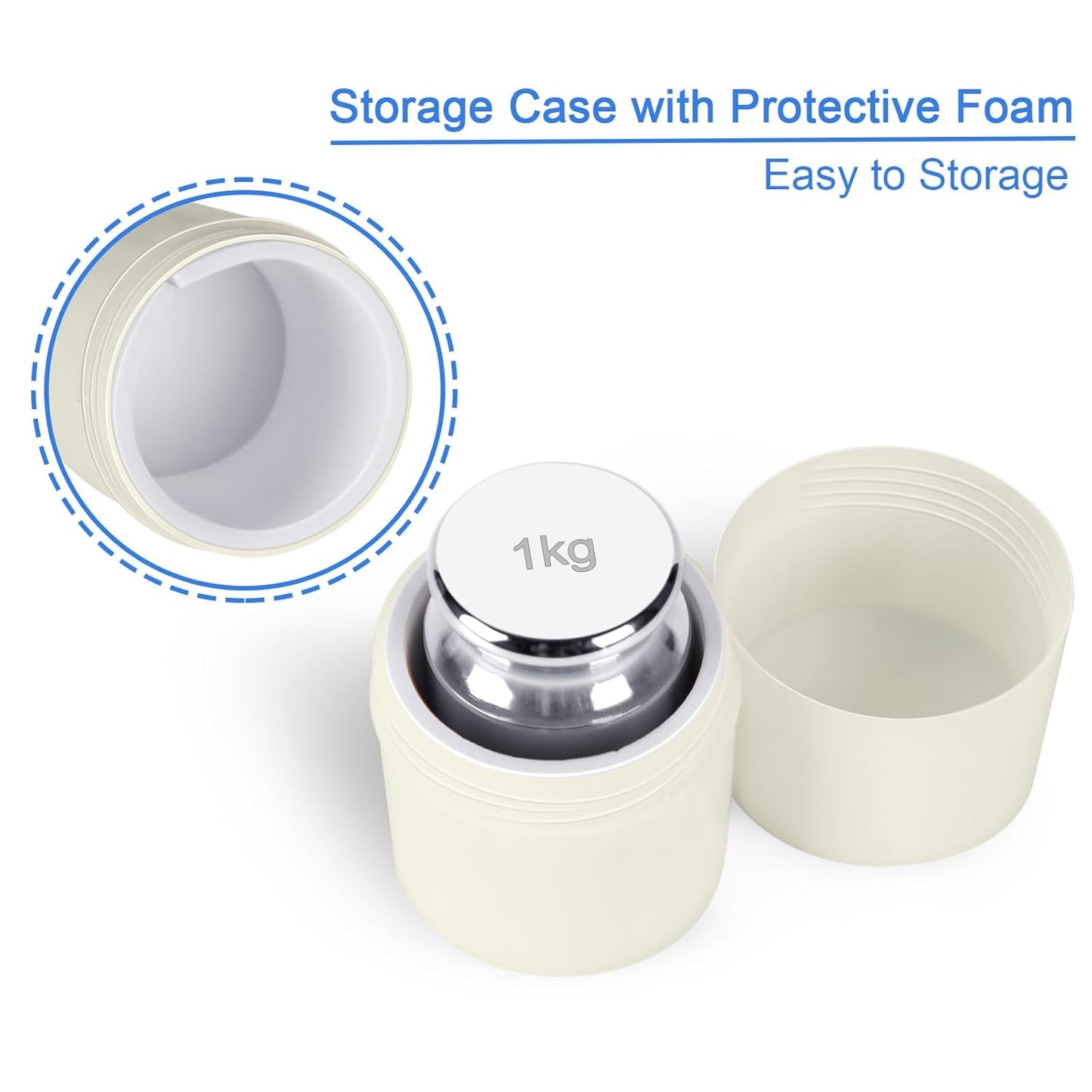 QP 1000g Calibration Weights, OIML Class M1 High Precision Gram Weights, Stainless Steel Scale Calibration Weight for Digital Scale, Balance Scale, Chrome Finish Scale Weights with Storage Case