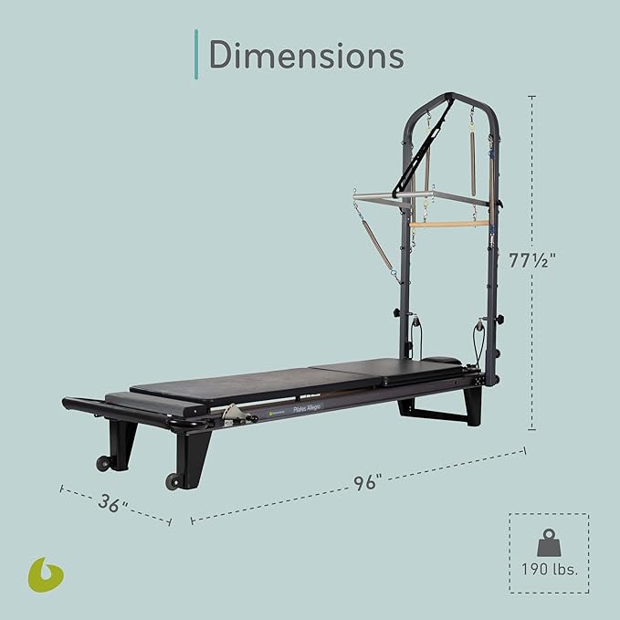 Balanced Body Allegro Pilates Reformer, Pilates Exercise Equipment, Workout Equipment for Home or Studio Use