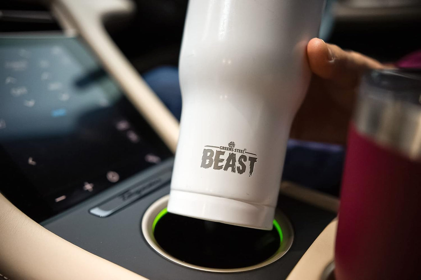Beast 30 oz Tumbler Stainless Steel Vacuum Insulated Coffee Ice Cup Double Wall Travel Flask (Arctic White)