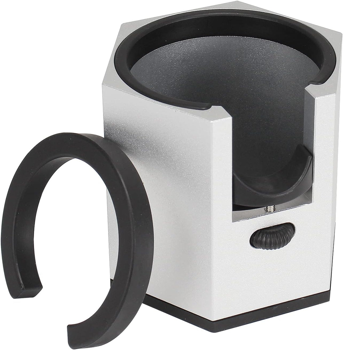 DIBTSA Espresso Tamping Station, Coffee Portafilter Holder, Aluminum Alloy Stand for Most 51mm, 53mm, 54mm, 58mm Coffee Portafilter (Hexagon,Silver)