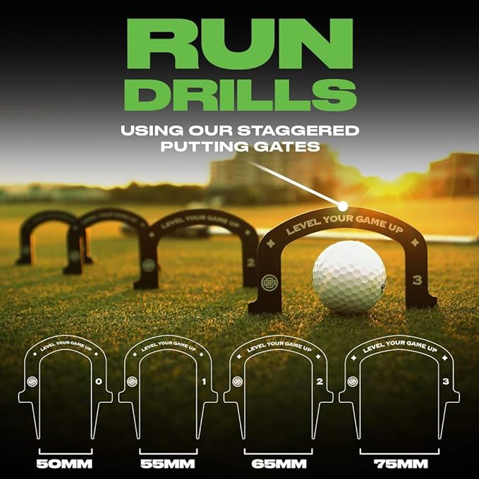 Back 2 Basics Putting Gates Set – Golf Putting Aid for Alignment & Accuracy – Gate Putting Green & Golf Putting Mat Trainer - Gate Putter Training Aid for Putting Green