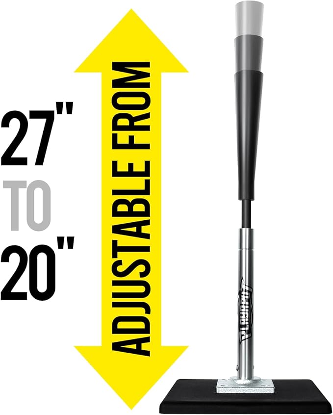 Baseball Batting Tee, Height Adjustable 20-27 inch for Kids and Youths, Durable Hitting Tee for Baseball/Softball with Rubber Top,Heavy-Duty Base| Easy Setup and Carrying