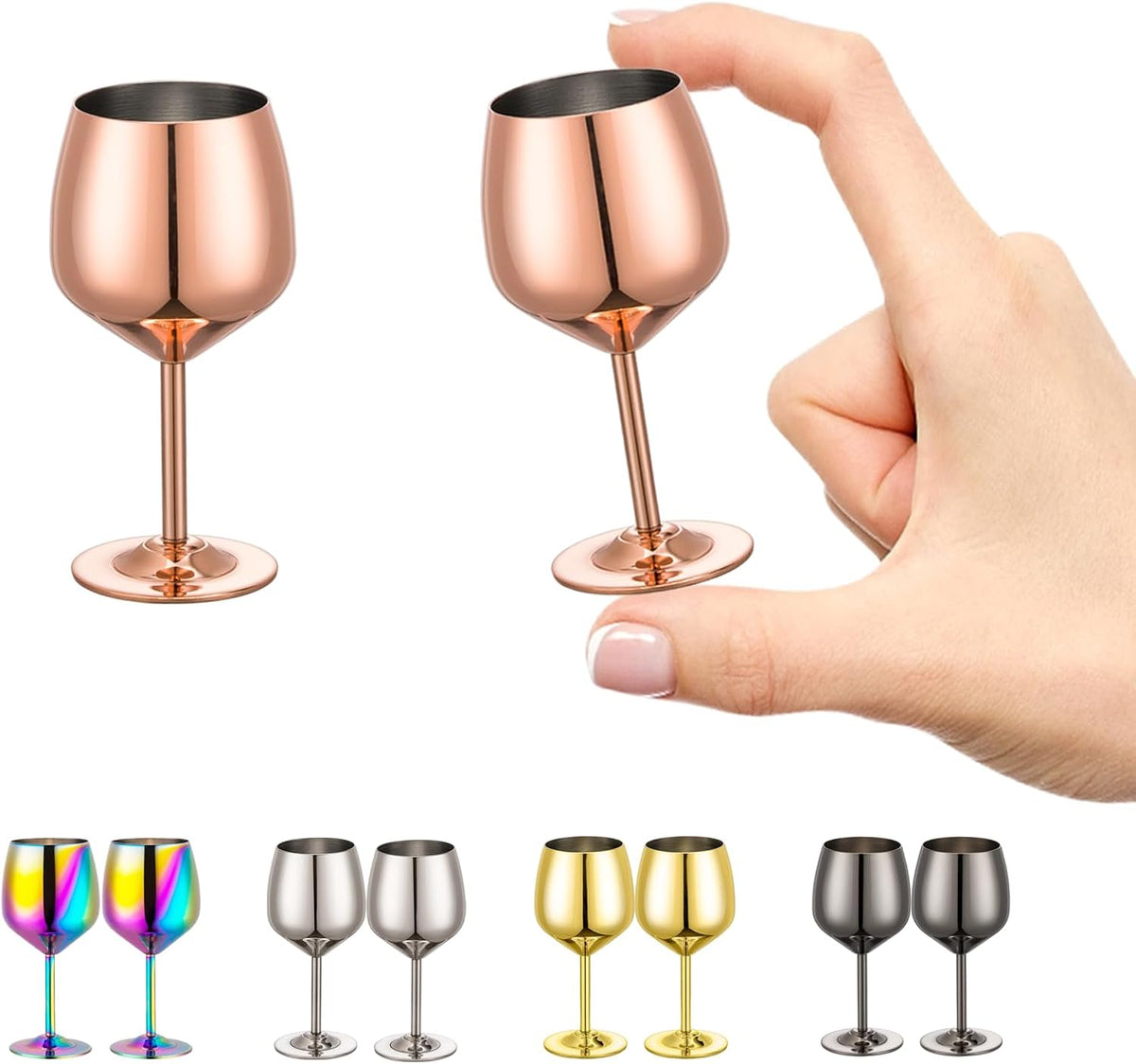 Shot Glasses, 2 oz Shot Glass Set, Stainless Steel Shot Glasses, Mini Wine Glass Perfect for Tasting Brandy,Suitable for family dinner party, party supplies, bar tools, gifts(set of 2)
