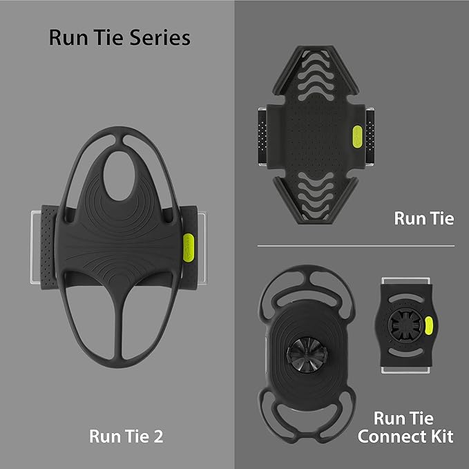 BONE Run Tie 2, Running Phone Holder, Skin-Friendly Silicone Sport Armband with Dual Layer Design for Heat-Dissipation, Workout Phone Carrier for Most Smartphone (L Arm Size/9.8-15.7 inches)