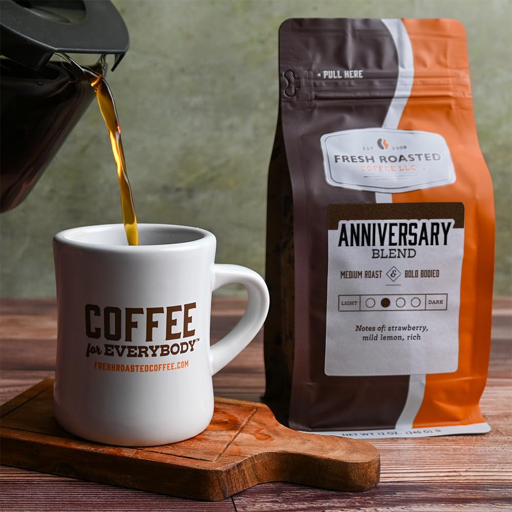 Fresh Roasted Coffee, Anniversary Blend, 12 oz, Medium Roast, Kosher, Ground