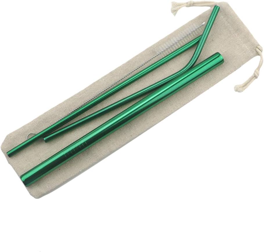 Gugrida Metal Straws Stainless Steel Straws 8.5" Drinking Straws Reusable 3 Set - Ultra Long Muti Color-Cleaning Brush for 20/30 Oz for Trail Tumblers Yeti RTIC SIC Ozark (2 Straight|1 Bent|1 Brush）