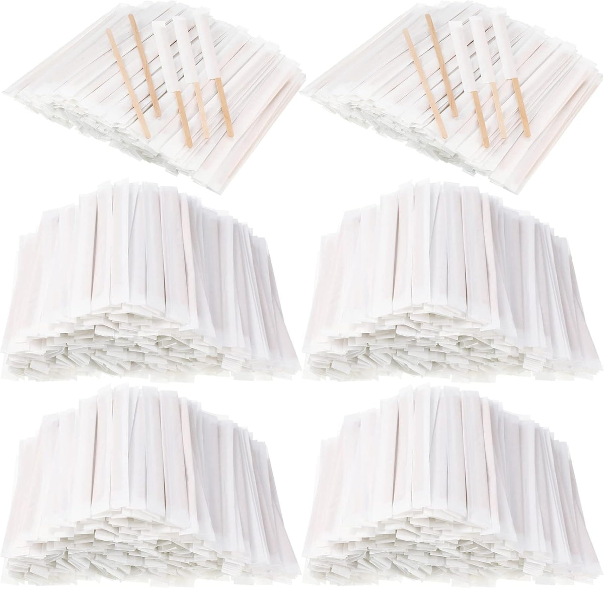 2000 Pcs Individually Wrapped Wooden Coffee Stirrers, Disposable Coffee Stir Sticks Round End Sticks Bulk Wood Stirrers for Cocktail Hot Drinks Restaurant Bar Home Office (7 Inch)