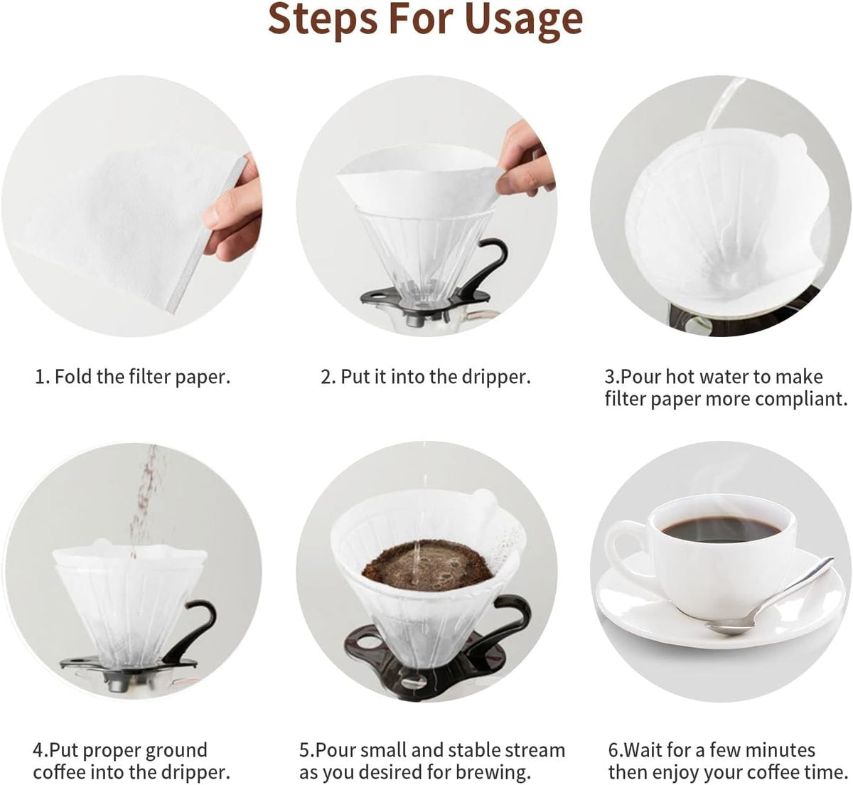 Coffee Filters, Size 02 White Cone Filters, 200 Count Disposable Natural Paper Filters 2-4 Cup, 02 Cone For Pour Over and Drip Coffee Maker