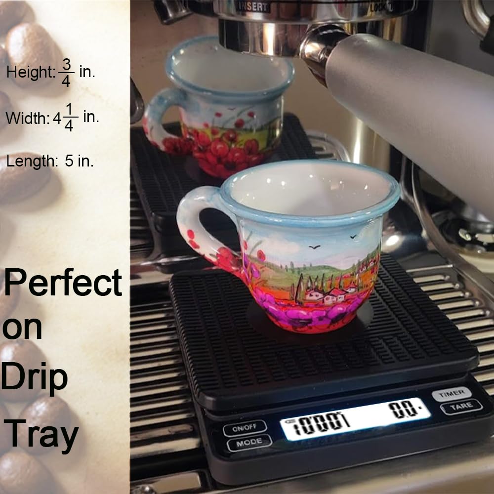 Espresso Scale, Small Coffee Scale, Rechargeable and Water-Resistant, Auto Timer & Auto Tare, Coffee Brewing Scale, 2000g/0.1g, Espresso Scale with Handy Case,70 oz / 0.01 oz, in Silver