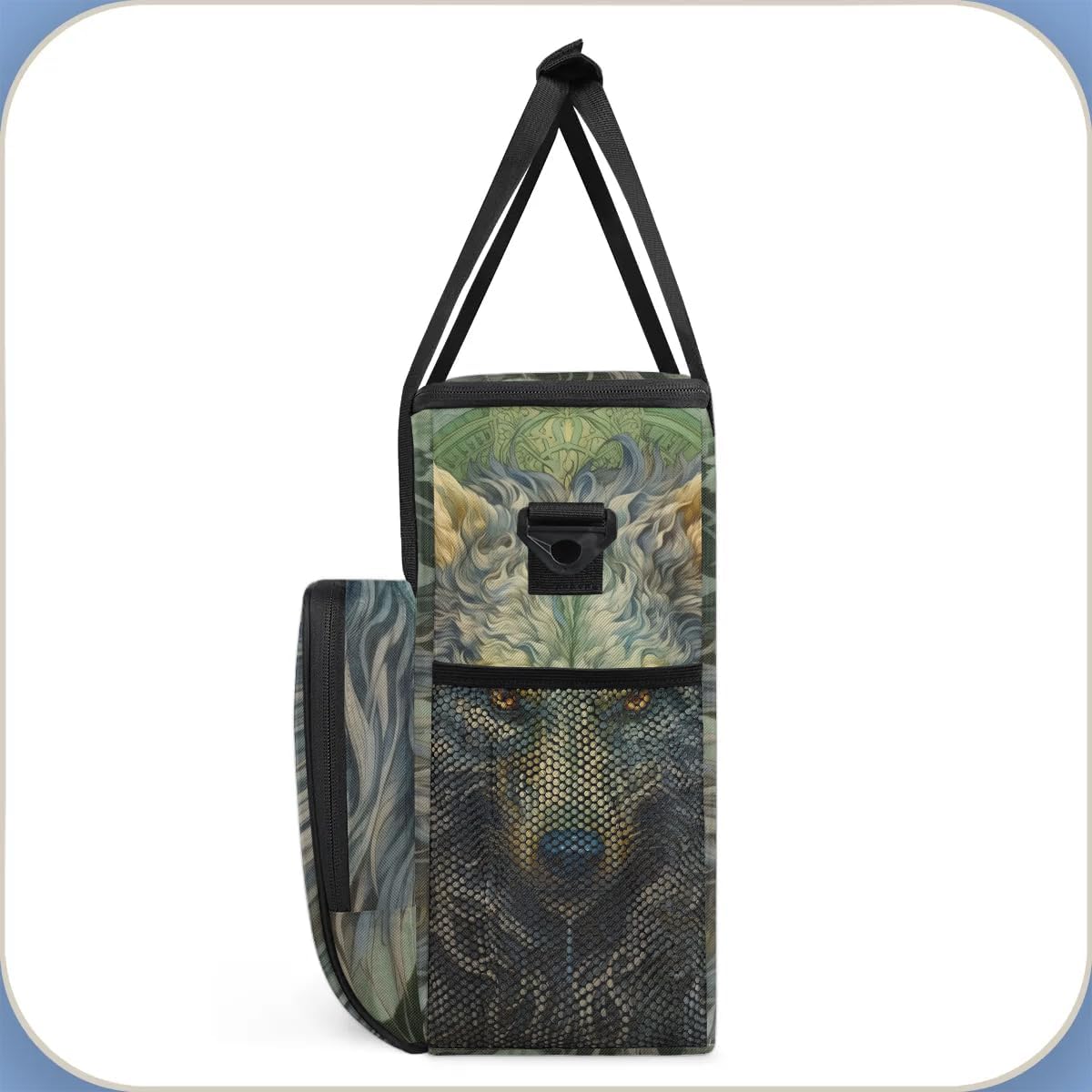 wolf animal vintage Coffee Maker Carring Bag Travel Carrying Storage Tote Bag Compatible with Keurig K-Mini or K-Mini Plus Portable Single Serve Coffee Brewer Case with Pockets for K-cup Pods