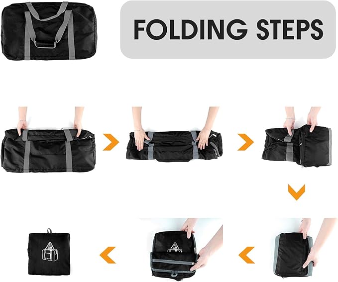 WANDF Foldable Travel Duffel Bag 60-120L Duffle Carry on for Women and Men