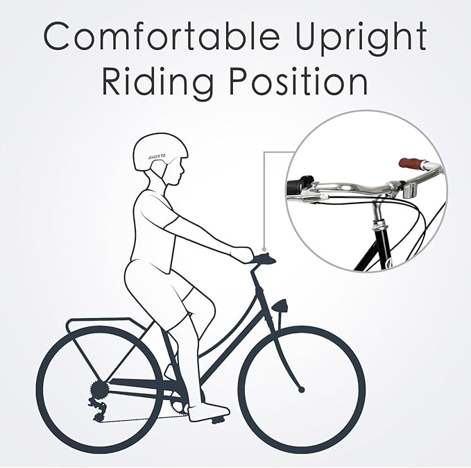 AVASTA Astrid Vela Hybrid Bike for Adult Women Female Lightweight Step Through 26 Inch High Tensile Steel Frame City Commuter Comfort Lady Bicycle, 6-Speed, Multiple Colors