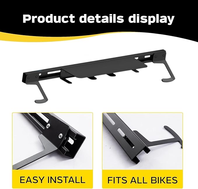 Bike Storage Rack Wall Mount Bike Rack | Steel Bike Mount Wall | Adjustable Bike Hangers for Garage (2 Bike Rack)