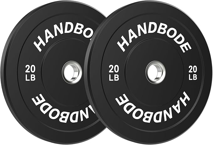 Bumper Plates 2 - Inch Olympic Weight Plate Set for Barbell, 10-55 lb Rubber Weights Sets for Home Gym, Strength Training Plate, Weight Lifting, Black