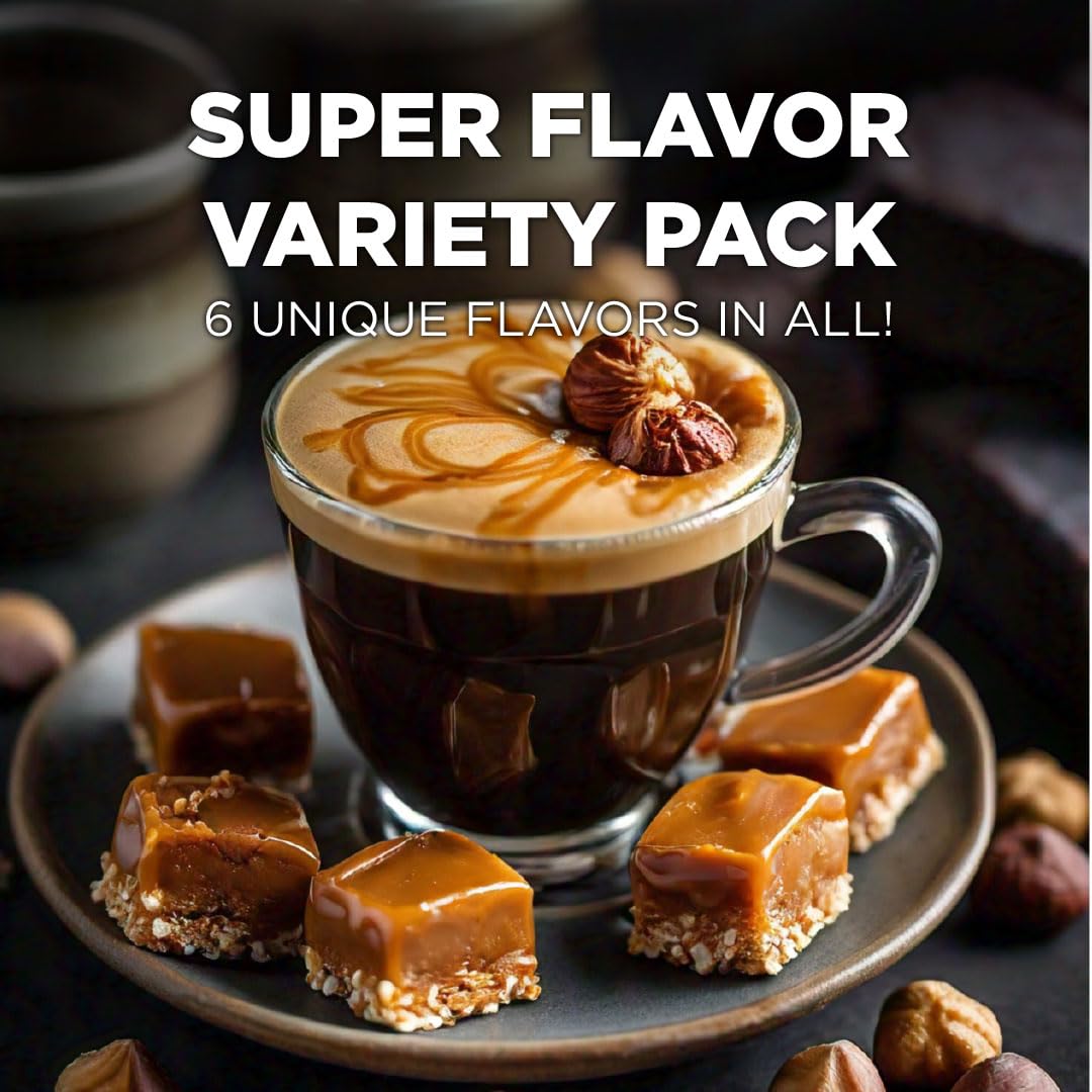 Maud's Sampler Variety Pack Coffee Pods, 24 ct, 6 Assorted Flavors, Medium Roast Flavored Coffee in Recyclable Single Serve Pods – 100% Arabica Beans, Compatible with Keurig K Cups Maker