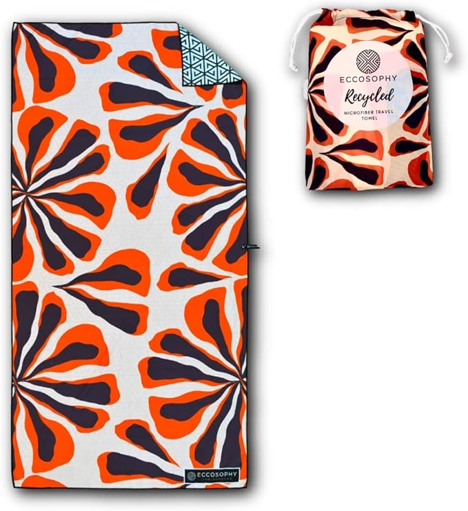 ECCOSOPHY Microfiber Beach Towel - Sand Free Towels are Quick Dry, Light Weight, Super Absorbent - Perfect Pool, Travel, Cruise, Camping Essentials - Oversized Extra Large for Adults 71x35 in
