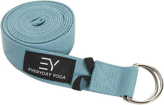 Everyday Yoga Super Strong Strap with Metal D-ring Buckle - Improve Flexibility, Stretching, and Physical Therapy Fitness.