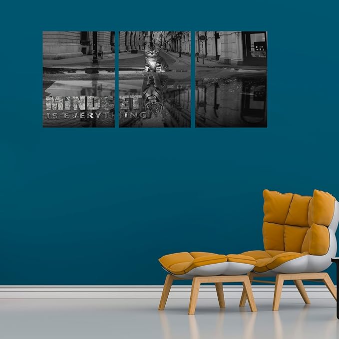 3 Panels Motivational Canvas Wall Art Inspirational Wall Art Entrepreneur Quotes Poster Print Artwork Painting Picture for Framed Home Decoration Living Room office bedroom 36''W x 16''H